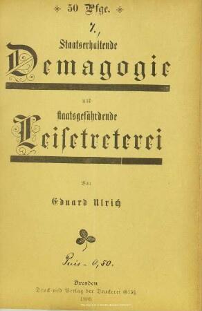 Staatserhaltende Demagogie und staatsgefährdende Leisetreterei