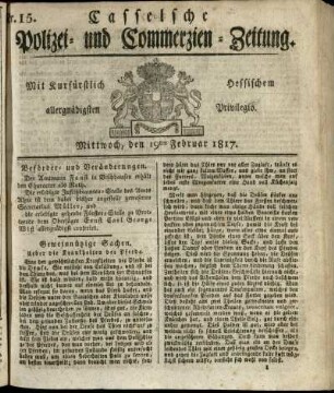 Nr. 15, Mittwoch, den 19ten Februar 1817