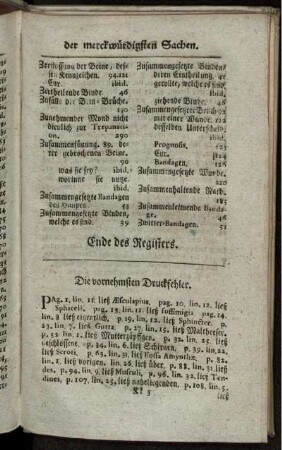Die vornehmsten Druckfehler.