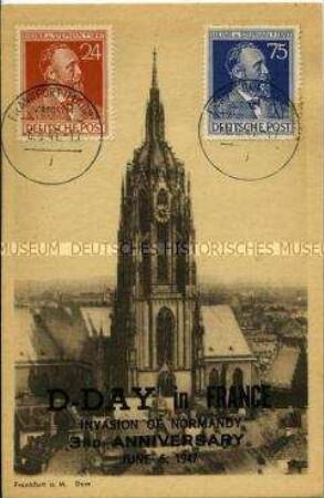 Postkarte zum 3. Jahrestag der Invasion in der Normandie