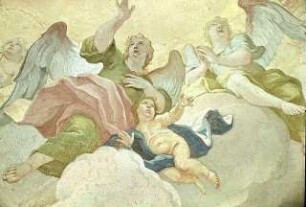 Engelschöre und die vier Erdteile in Verehrung Christi
