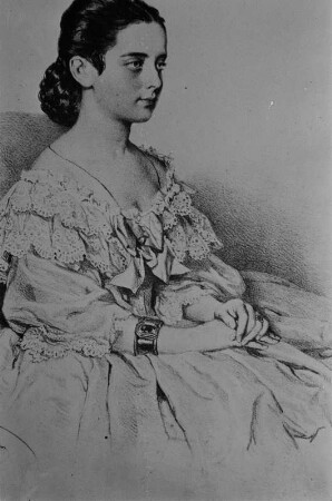 Lithographie der österreichischen Opernsängerin Pauline Lucca : Porträt von Pauline Lucca