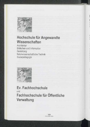 [Lehrveranstaltungen der Hochschule für angewandte Wissenschaften, Ev. Fachhochschule & Fachhochschule für öffentliche Verwaltung]