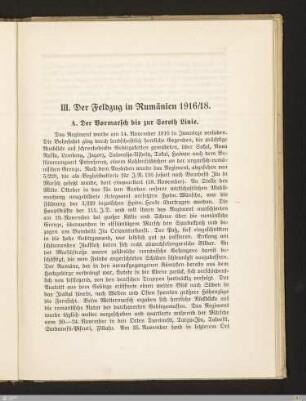 III. Der Feldzug in Rumänien 1916/18