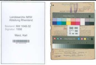 Entnazifizierung Karl Manz , geb. 04.04.1909 (Beamter)