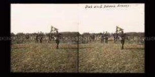 Stab des I. schweizerischen Armeekorps auf dem Manöverfeld