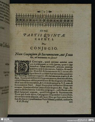 Caput I. De Conjugio