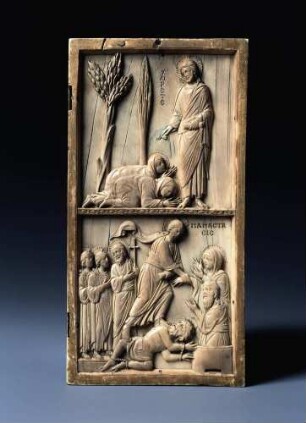 Reliefplatte mit Szenen aus der Ostergeschichte
