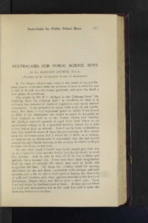 Australasia for Public School Boys