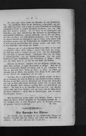 Die Sprache der Thiere.
