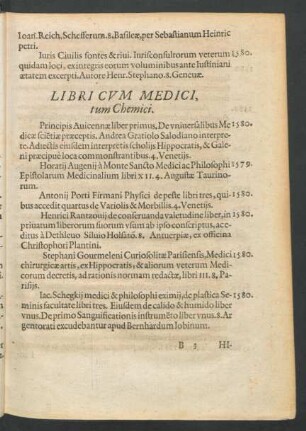 Libri Cum Medici, tum Chemici.