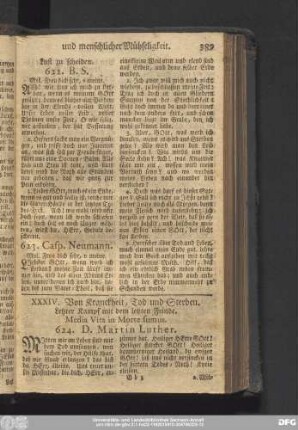 XXXIV. Von Kranckheit, Tod und Sterben.