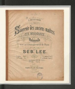 5: Romanza : 6 morceaux pour violoncelle avec accomp. de piano