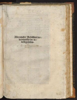 Alexandri Achillini bononiensis de intelligentiis