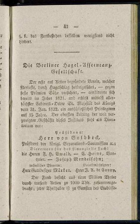 Die Berliner Hagel-Assecuranz-Gesellschaft.