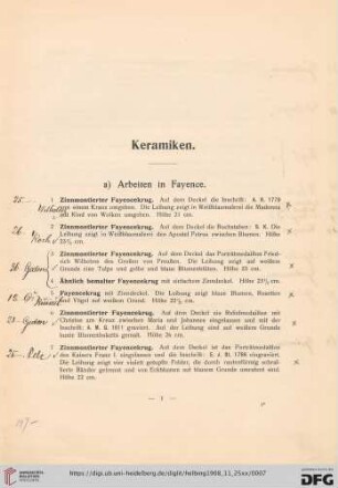 Keramiken (Nr. 1-79)