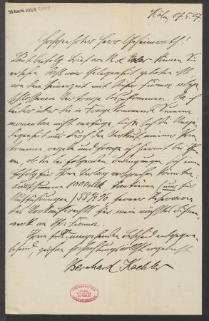 Brief an Ludwig Strecker  und B. Schott's Söhne : 17.05.1907