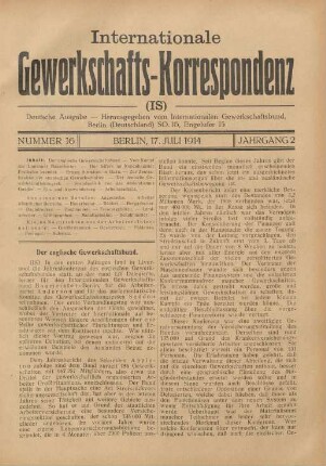 Nummer 16 Berlin, 17. Juli 1914 Jahrgang 2