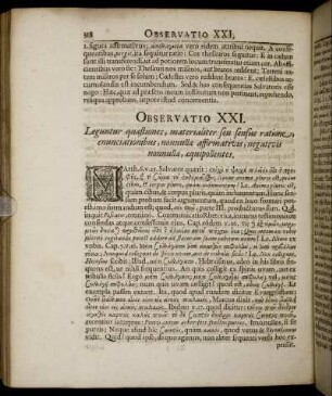 Observatio XXI. Leguntur quæstiones, materialiter seu sensus ratione, enunciationibus, nonnullæ affirmativis, negatives nonnullæ, æquipollentes.