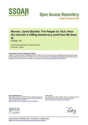 Review: Jamie Bartlett: The People Vs Tech: How the Internet is Killing Democracy (and How We Save It)