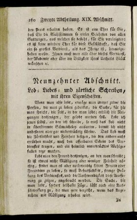 Neunzehnter Abschnitt. - Zwey und zwanzigster Abschnitt.