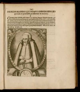 Duorum Islandiæ Qvondam Luminum Effigies qvorum in præmissa præfatione sit mentio