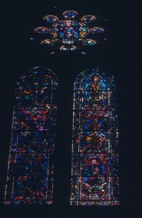 Chartres: Kathedrale, Glasfenster, Obergadenfenster Nord, aufgenommen 5.9.1957