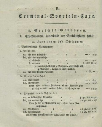 B. Criminal-Sporteln-Taxe