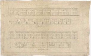 Billing, Hermann; Singen am Hohentwiel; Stadterweiterung - Reihenhaustypen (6 Ansichten; 2 Grundrisse)
