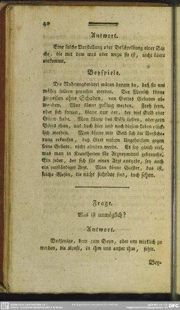 Frage. Was ist unmöglich?