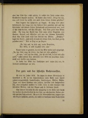 Der gute und der schlechte Rechenmeister.