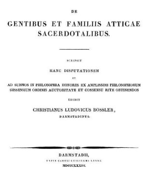 De Gentibus Et Familiis Atticae Sacerdotalibus