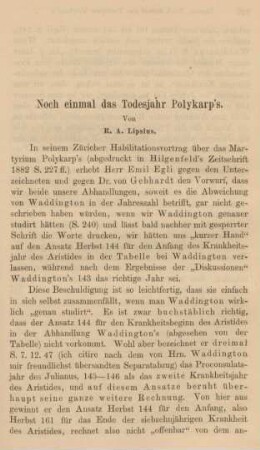 525-526 Noch einmal das Todesjahr Polykarp's