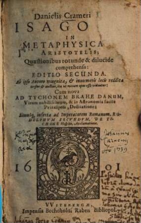 Isagoge in metaphysicam Aristotelis ...