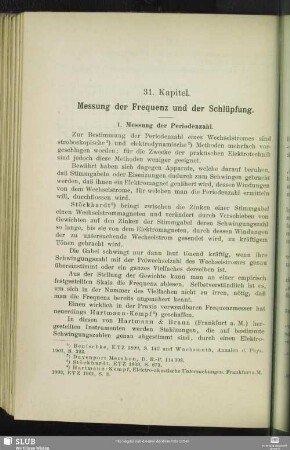 31. Kapitel. Messung der Frequenz und der Schlüpfung.