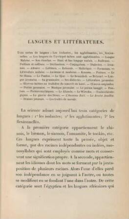 Langues et littératures