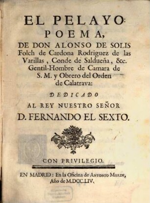 El Pelayo : Poema