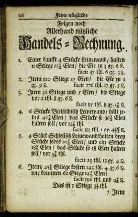 Folgen noch Allerhand nützliche Handels-Rechnung.