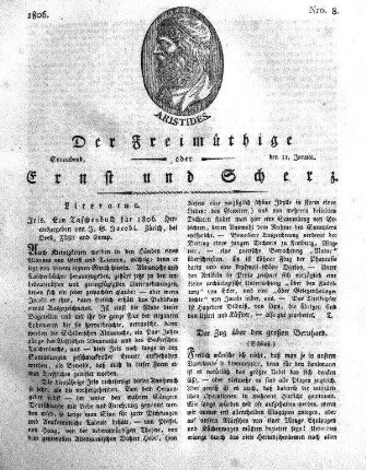 Nro. 8, Sonnabend, den 11. Januar 1806