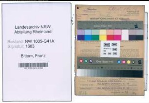 Entnazifizierung Franz Bittern , geb. 09.07.1920 (Bahnpolizeianwaerter)