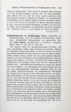 639-640 [Rezension] Schmitt, Josef, Simultankirchenrecht im Großherzogtum Baden