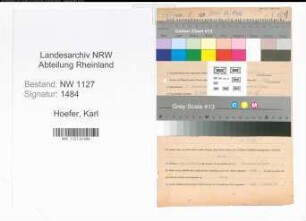 Entnazifizierung Karl Hoefer , geb. 03.09.1902 (Prokurist)