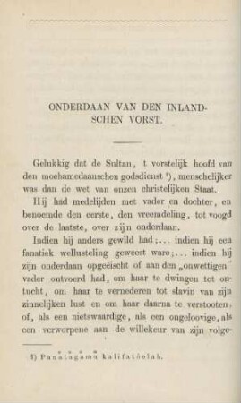 Onderdaan van den inlandschen vorst