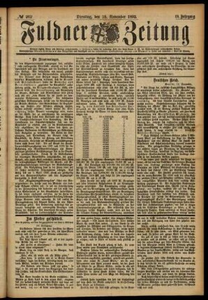 Ausgabe vom Dienstag, den 15. November 1892.