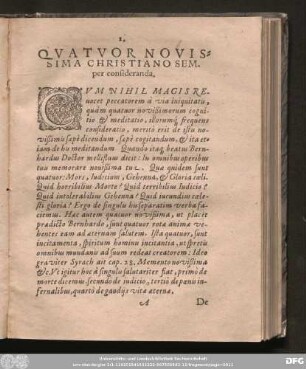 [Prima Consideratio De Morte Nobis Propinqua.]