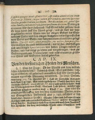 Cap. IX. Von den wesentlichen Theilen des Menschen
