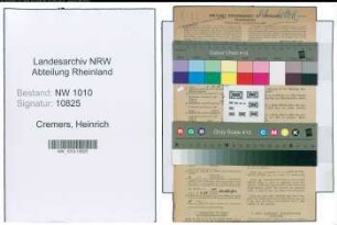 Entnazifizierung Heinrich Cremers , geb. 12.10.1900 (Beamter)