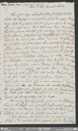 Eigenh. Brief von Friedrich von Schlegel an August Wilhelm von Schlegel, Paris, 02.12.1804