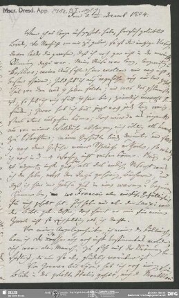 Eigenh. Brief von Friedrich von Schlegel an August Wilhelm von Schlegel, Paris, 02.12.1804