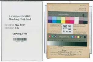 Entnazifizierung Fritz Erdweg , geb. 22.09.1904 (Kaufmann)